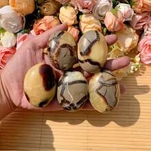1pc Septarium Palm Stone, Pocket Stone, With Beautiful Pattern, Worry Stone, Statement Piece, Accent, For Nature Lovers - Multicolor - View 8