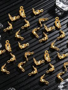 50 piezas de cuentas de acero inoxidable, anillos enrollados y conectores para hacer collares, pulseras y joyería DIY - Dorado - Ver 1