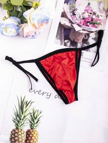 5 Pieces Of Men's Thong Underwear, Smooth Silk Underwear With Bow Tie, Suitable For Daily And Special Occasions - 混合色 - 查看 8