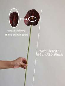 23.6" Artificial Anthurium Real Touch Fake Burgundy Anthurium Faux Flowers For DIY Wedding Bouquets Centerpieces Arrangements Bridal Shower Party Home Decorations - Multicolor - View 13