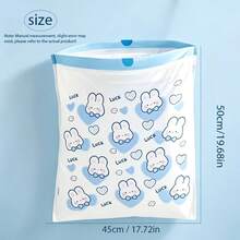 Satu Gulungan (50 buah) Kantong Sampah Serut, Dicetak dengan Motif Kelinci Kartun Lucu, Pegangan Tebal Bermotif, Kantong Sampah Sekali Pakai Serbaguna, Cocok untuk Kamar Tidur Keluarga, Dapur, Kamar Mandi, Kantor, dan Dekorasi Natal. - Beraneka warna - View 10