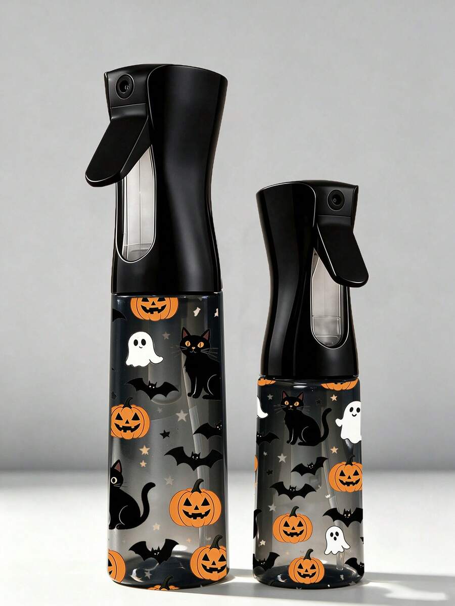 Black Cat Nanguang Halloween Pattern Transparent PET Refillable Travel Spray Bottle - Multi-Purpose Fine Mist Spray Bottle, Suitable For Travel, Business Trips, Makeup Remover Dispensing; Reusable With Continuous Spray Function, Widely Used For Hair Styling, Cleaning, Plant Care And Facial Moisturizing - Multicolor - View 1