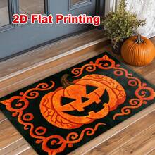 1pc Halloween Pumpkin Pattern Entryway Rug, Soft Comfortable Bedroom Carpet, Washable Rug, Suitable For Front Door, Entrance, Hallway, Kitchen, Bedroom, Dorm, Dining Room, Skin-Friendly Carpet, Living Room Rug, Sofa Seating Rug, Area Rug, Creative Versatile Home Decor Carpet, Large Living Room Carpet, Bedroom Carpet, Walk-In Closet Carpet, Room Decoration Supplies, Gift For Family And Friends - Multicolor - View 4