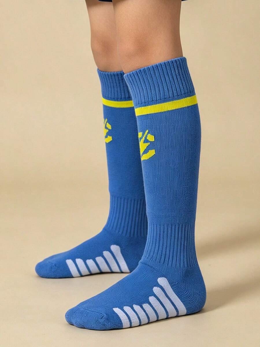 2 Pairs Kids Football Socks, Mid-Calf Sports Socks, Youth Football ...
