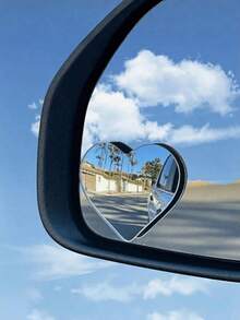 Rearview Mirror Blind Spot Mirror, Adjustable Angle, Heart, Fan, Round And Other Shapes, High Definition Glass Convex Lens Wide Angle 360° Adjustable Auxiliary Rearview Mirror, Suitable For All Car Models - Rearview Mirror Model - View 6