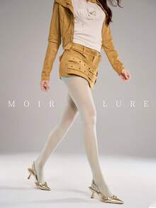 MOIRÉALLURE 1件純色適合日常穿著基礎緊身褲 - 薄荷藍 - 查看 6