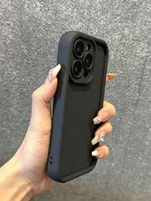 極簡黑色純色防震基礎手機殼，適用於 iPhone 17 Pro Max - 黑色 - 查看 28