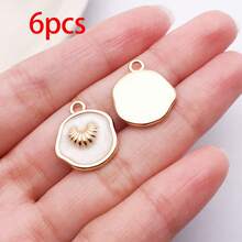 6/10pcs Enamel Ocean Charms Starfish Turtle Seashell Heart Alloy Pendants Jewelry Making Findings For DIY Bracelet Necklace Earring Craft Supplies - White - View 15