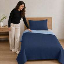 POLIGONO Quilt Sets - Navy Blue - View 3