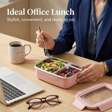 Portable 304 Stainless Steel Bento Box With Lid, Large Capacity Insulated Lunch Box, Sealed Leak Proof Lunch Container, Fruit Salad Food Storage Container, Suitable For Student Adult Use InSchool, Office, Outdoor Camping, Picnic,Back To School - Multicolor - View 11
