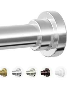 1pc Punch-Free Telescopic Rod, Multifunctional Telescopic Rod, Easy To Install, Door Curtain Rod, Shower Curtain Rod, Wardrobe Support Rod, Drying Rod, Bathroom Accessories - A - View 9