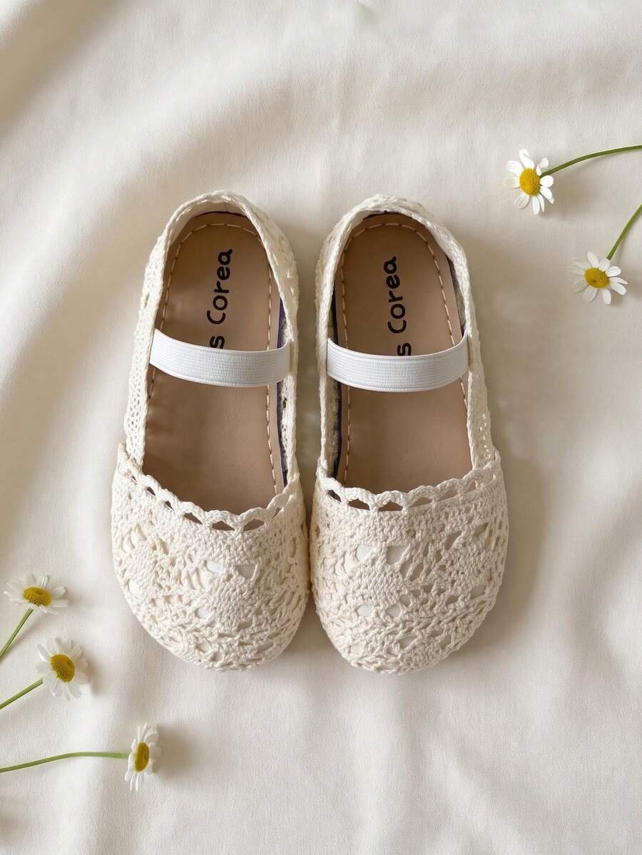 1 Pair 2026 New Girls' Mary Jane Shoes, Hollow Knit With Multiple ...