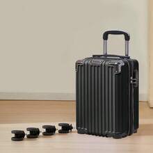 Lightweight Vertical Trolley Suitcase, Students College Business Travel Luggage With Wheels, Scratch-Resistant Password Lock, Expandable Carry-On Bag For School School Accessories School Stuff - Multicolor - View 16