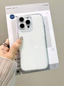 1 Cute Simple Solid Color Shockproof Phone Case Compatible With Iphone 17/16/15 Pro Max/13/14/12 Pro Plus/11, Stylish Candy Color Protective Cover - White - View 4