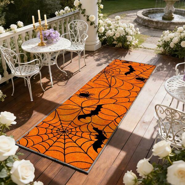 1 tấm thảm lối vào họa tiết mạng nhện Halloween, thảm phòng ngủ mềm mại thoải mái, thảm giặt được, phù hợp cho cửa trước, lối vào, hành lang, nhà bếp, phòng ngủ, ký túc xá, phòng ăn, thảm thân thiện với da, thảm phòng khách, thảm ghế sofa, thảm trải sàn, thảm trang trí nhà sáng tạo đa năng, thảm phòng khách lớn, thảm phòng ngủ, thảm phòng thay đồ, trang trí phòng, quà tặng cho gia đình và bạn bè