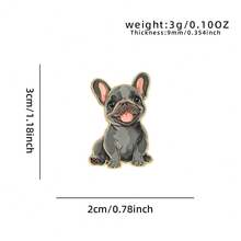 1pc Gold Outline French Bulldog Enamel Pin Multi Color Cute Sitting Puppy Lapel Pin, Metal Pin For Jackets Bags, Lovely Gift For Dog Lovers - Cute Bulldog - View 10