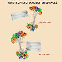 1件 20/30 LED 萬聖節燈串 純白色南瓜蝙蝠蜘蛛 LED 銅線燈 恐怖懸掛裝飾燈 適用於室內臥室窗戶餐桌戶外庭院門廊樹木陽台萬聖節派對裝飾 - 白色 - 查看 10