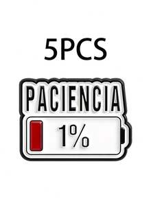 Paciencia 1% Low Battery Brooch – Funny Spanish Quote Enamel Lapel Pin For Men Jacket - Multicolor - View 13