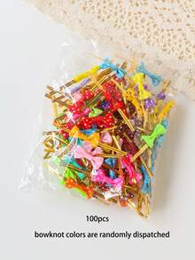 10件/50件/100件/200件 烘焙包裝蝴蝶結麻繩，蝴蝶結顏色隨機發貨 - 彩色 - 查看 15