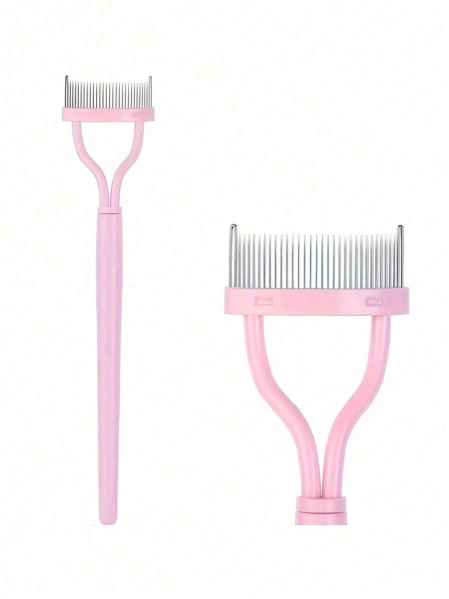 1pc Eyelash Comb, Eyelash Separator, Steel Needle Eyelash Comb, Stainless Steel Fine Tooth Comb, Portable Eyelash Curling Tool, Makeup Tool, False Eyelash Removal Tool, Bathroom Accessory/Holiday Essential/Travel Essential/Valentine's Day - Multiple Styles - View 1