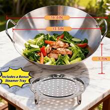 Heavy-Duty 201 Stainless Steel Stir-Fry Pan & Frying Pan, Professional Home Kitchen Cookware, Non-Stick Surface, Easy To Clean, Ideal For Stir-Frying And Boiling, Ergonomic Handle Design - View 11