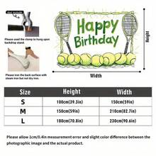 網球主題生日派對背景布與派對橫幅背景布－適用於各種活動慶祝、生日、拍照亭攝影棚道具、室內與室外裝飾 - 查看 5