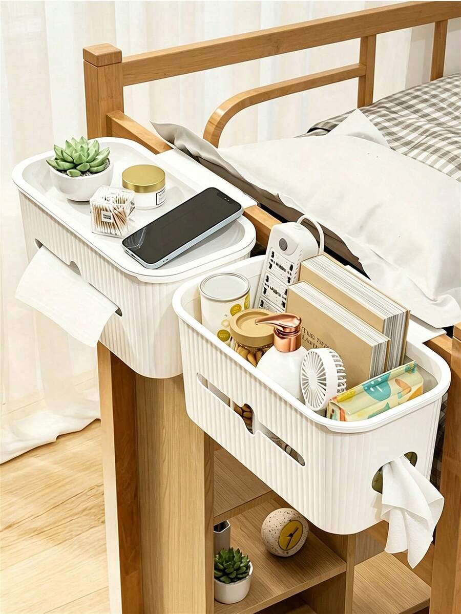 1pc Bedside Storage Hanging Basket-Dormitory Headboard Phone Holder,Suitable For Kitchen,Bathroom,Bedroom,Essential Item For Dormitories,Shelf Baskets,Kitchen Accessories,Room Decor,Storage Boxes With Lid,Essential For Back To School Season - Multicolor - View 1