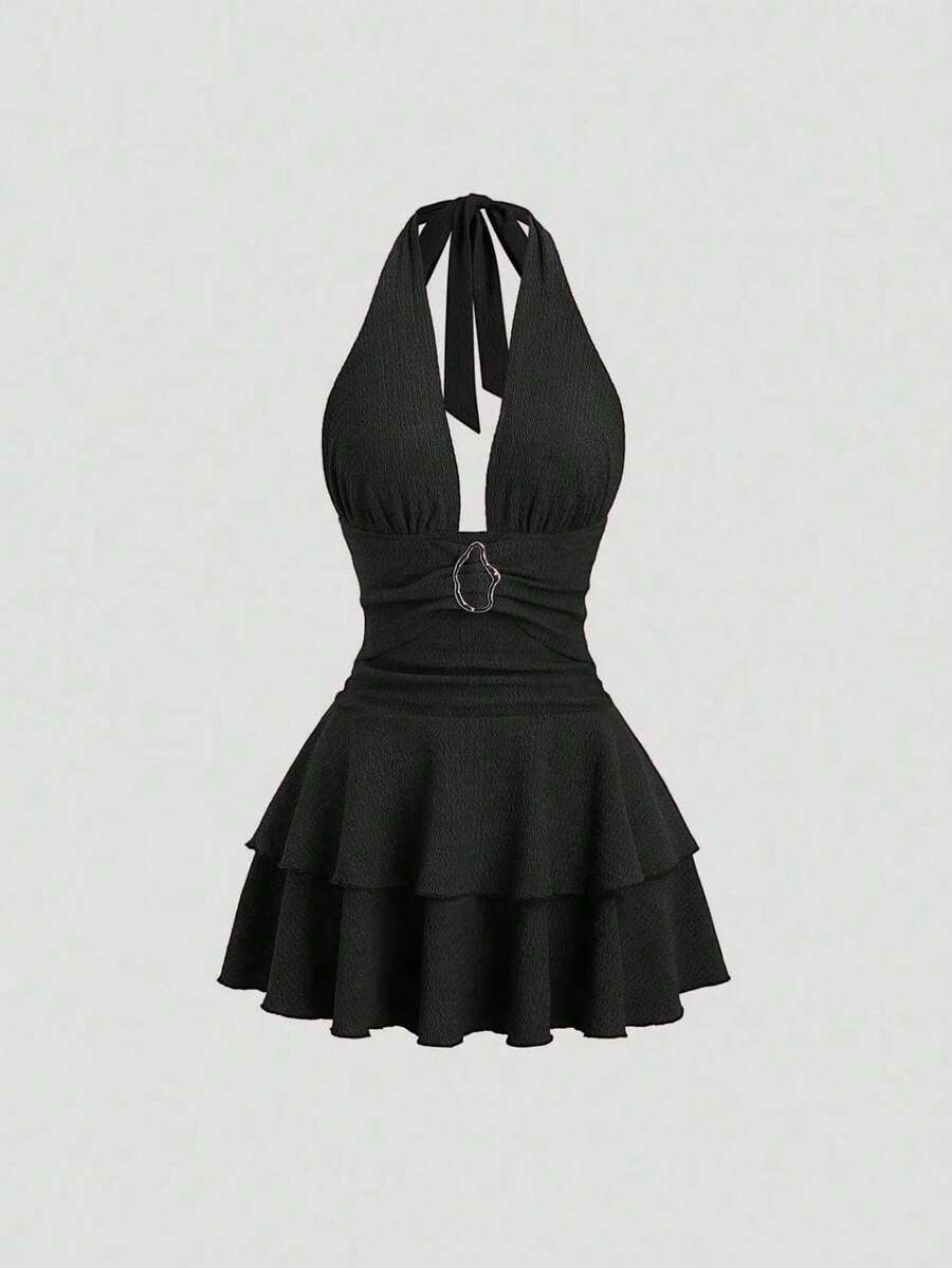 Women Short Dresses - 黑色 - 查看 1