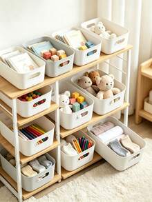 5pcs Stackable Plastic Storage Boxes, Desktop Organizer, Cosmetic Storage, Kitchen Storage, Suitable For Kitchen, Bathroom, Dorm, Home Organization, 5/10pcs - Multicolor - View 3