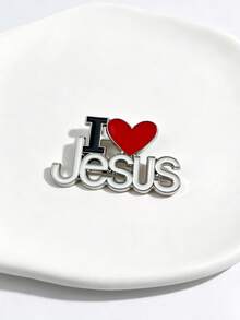 I Love Jesus 心形胸針 信仰字母別針 包包與夾克飾品 禮物 - 彩色 - 查看 9