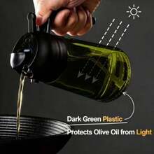 High Grade Olive Oil Dispenser Bottle,Light-Blocking  Blocks UV Rays & Preserves Flavor, Dual-Use Spray & Oil Pot,  Light-Proof Label, Splash Proof, Suitable For Kitchen & Outdoor Cooking, Various Colors 5H2G - Black - View 6