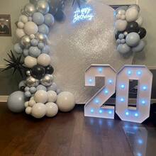 73cm High LED Digital Light, Suitable For Birthday, Wedding, Graduation Party Decoration, Ideal For Photography, Luminous Party Accessory - White - View 6