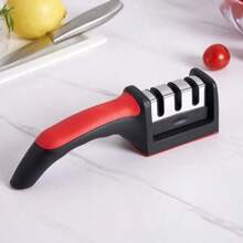 3-Stage Quick Knife Sharpener With Non-Slip Base, Multi-Function Kitchen Knife Accessory And Tool - Multicolor - View 2