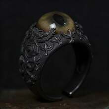 1 buah Cincin Mata dengan Urat yang Menonjol, Cincin Jari Mata 3D Totem Vintage yang Dapat Diatur, Cincin Mata Tirai Gaya Jalanan - Cincin bola mata - View 14