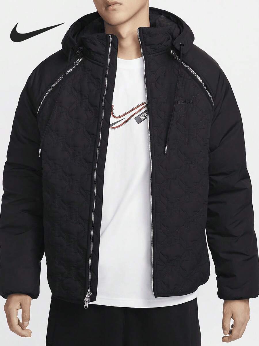 Nike 正版新款秋季男士寬鬆連帽保暖籃球填充外套 FZ1033-010 - FZ1033-010 - 查看 1