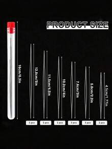 60/30/18/6pcs/Set Beading Needles, Multiple Sizes Open Eye Needles, For Making Bracelets, Necklaces, Jewelry - Multicolor - View 4