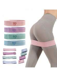 High Strength Polyester Resistance Bands - Multi-Level Elastic Fitness Bands, Suitable For Squats, Workouts And Various Sports - Portable And Space-Saving - 4 Resistance Levels, Customizable Training Intensity Based On Individual Needs. Applicable For Gym, Sports, Fitness, Home Workout, Pilates, Yoga, Etc. - Multicolor - View 2