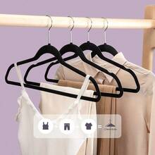 20pcs Velvet Hangers Non-Slip Space-Saving Closet Storage Organizer Durable Plastic Rack For Bedroom Bathroom Office Dorm Home Clothing Organizer - Multicolor - View 8