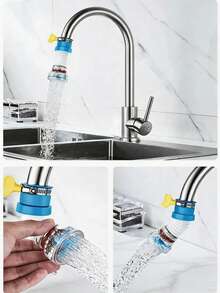 1pc Adjustable Rotating Faucet Adapter, PP Material, With Fixed Easy Install Anti-Splash Water Booster, Multi-Layer Filtration, Water-Saving Soft Bubble, Suitable For Kitchen Sink, Bathroom Basin, Room Decor, Kitchen Essentials - View 5