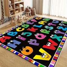1PC Cartoon Dinosaur 26 Alphabet Rectangular Floor Mat, English Letter Bedroom Decor Rug, Soft Decorative Mat, Bedroom Balcony Universal Style, Lively And Dreamy Style, Suitable For Parent-Child Play Area And Other Scenes; Decorative Rug, Bedroom Decor, Small Rug, Carpet, Home Decor, Living Room Rug, Living Room Small Rug, Bedroom Rug, Living Room Home Decor, Outdoor Rug, Washable Rug - Multicolor - View 2