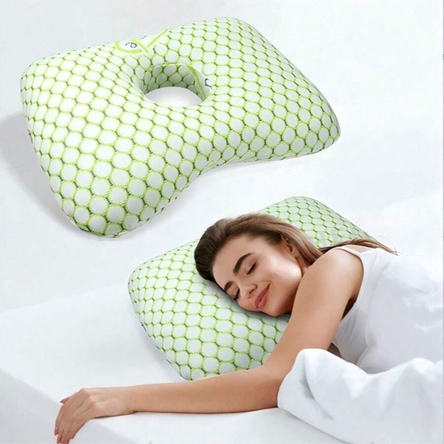 Single-Hole Ear Pillow, Ear Protection Pillow For Elderly Patients, Perforated Ear Protection Pillow, Professional Pillow For Adult Beauty Salons - A - View 1