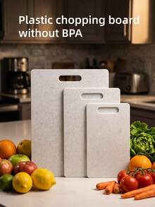 Rectangular Cutting Board Set, Plastic Cutting Board, Home Decor, Kitchen Decor, Household Items, Kitchenware, Suitable For Restaurant, Home, Party, Dining, Camping And Other Occasions, Meets Various User Needs For Mother's Day, Halloween, Graduation Gifts And More. - White - View 1