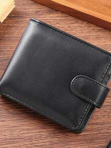 1個PU皮革男士錢包手拿包卡夾短夾 拉鍊大容量復古男用錢包 - 彩色 - 查看 5