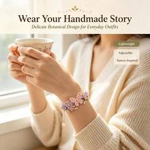 DIY Beaded Bracelet Set, Maple Leaf Bracelet Sewing Craft Kit, Includes Colorful Fabric And Instruction Manual, Suitable For Adults Creative Handmade DIY Embroidery Knitting Kit, Halloween Christmas Holiday Gift - Multicolor - View 6
