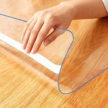 Film Pelindung Permukaan Meja, PVC Tebal 0,25mm, Taplak Meja Transparan, Tahan Panas, Tahan Gores, dan Pelapis Meja - transparan - View 2