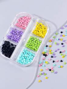 6 Peças Conjunto de Tachas de Unhas com Micro Cone Fosco, Decoração de Unhas com Rebite Triangular Punk Multicolorido, Encantos de Unhas 3D de Plástico Rígido, Adequado para Arte de Unhas Estilo Gótico de Rua Estilo Fofo, Decoração de Unhas 3D Cor de Doce Vibrante, Acessórios de Unhas Y2K - Multicolorido - Visão 9