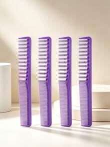 4Pcs/1pc Hair Cutting Comb Set, Multi Color Dual Teeth Anti Static Barber Styling Combs, Durable Plastic Salon Hairdressing Tools Kit For Haircut Braiding Ponytail All Hair Types Men Women Daily Hair Grooming Accessories - Multicolor - View 9