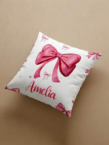 1pc Customizable Personalized Text Print Double-Sided Pillowcase, Printed Pillowcase, Vintage Elegant Pillowcase, Patterned Pillowcase, Suitable For Holiday Gifts, DIY Patterned Pillowcase, For Family, Friends And Yourself - White - View 7