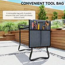 Steel Frame Padded Garden Kneeler, With Tool Bag - Grey - T0001-01-14807 - View 6