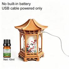 Chinese Pavilion Style Mini Humidifier With LED Night Light, 2.2W USB Ultrasonic Mist, 160ml Portable Desktop Air Humidifier, ABS Material Suitable For Home Office Bedroom - 彩色 - 查看 22